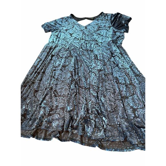 Torrid Blue Floral Velvet Burnout Dress - Size 4X - Picture 13 of 16